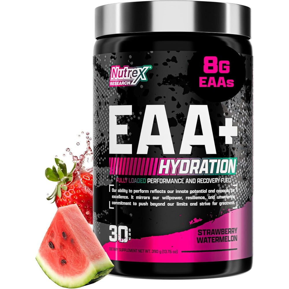 Nutrex Research EAA Hydration strawberry watermelon flavor 30 servings container