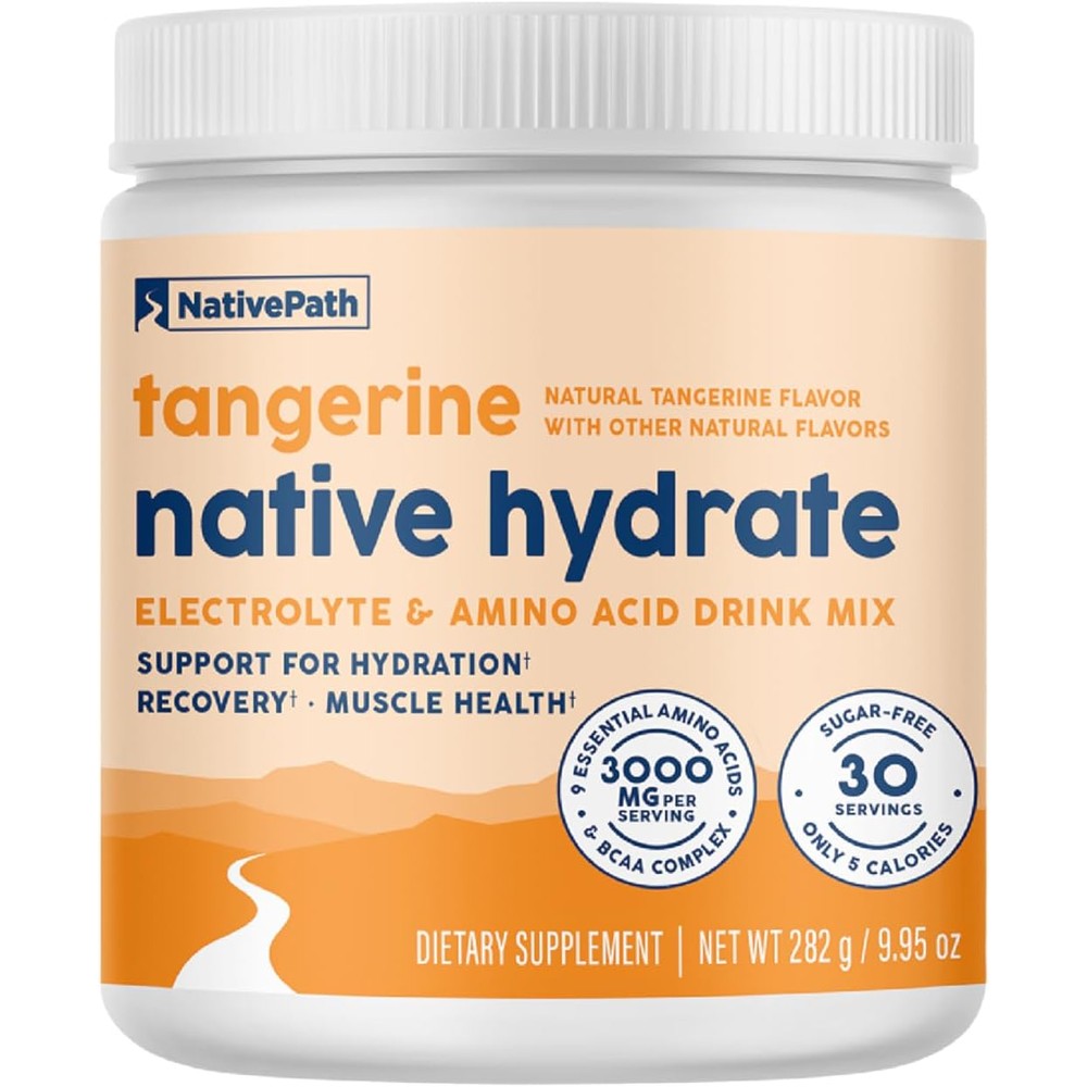 NativePath Native Hydrate tangerine electrolyte powder container for muscle recovery