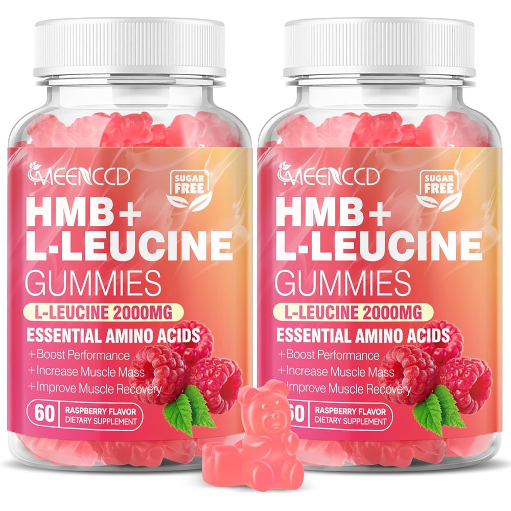 Meenccd HMB and L-Leucine Gummies front view packaging