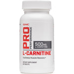 GNC Pro Performance L Carnitine 500mg 60 Tablets front view bottle for muscle recovery