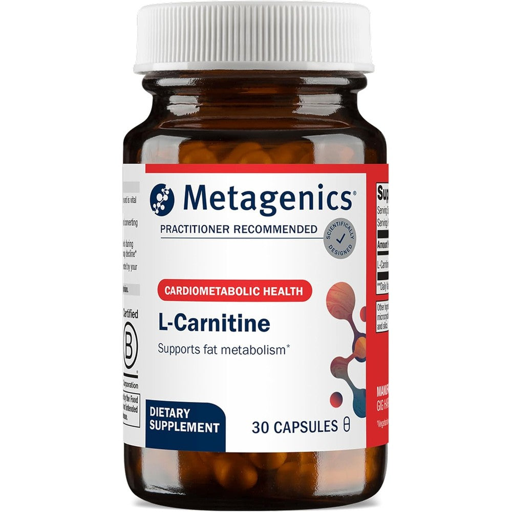 Metagenics L-Carnitine 500mg bottle front view