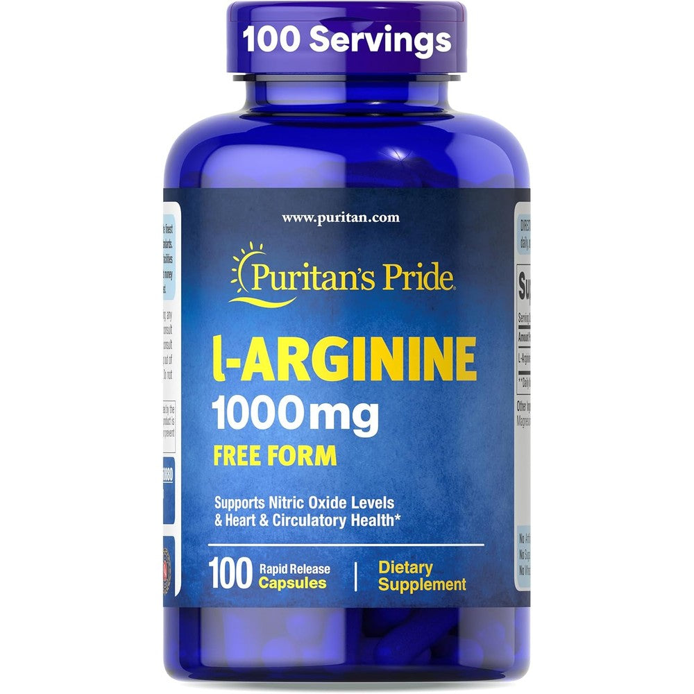 Puritan's Pride L-Arginine 1000mg bottle front view