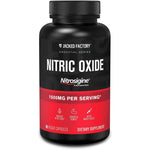 Jacked Factory Essentials Nitric Oxide Booster bottle front view showing 1500mg Nitrosigine label