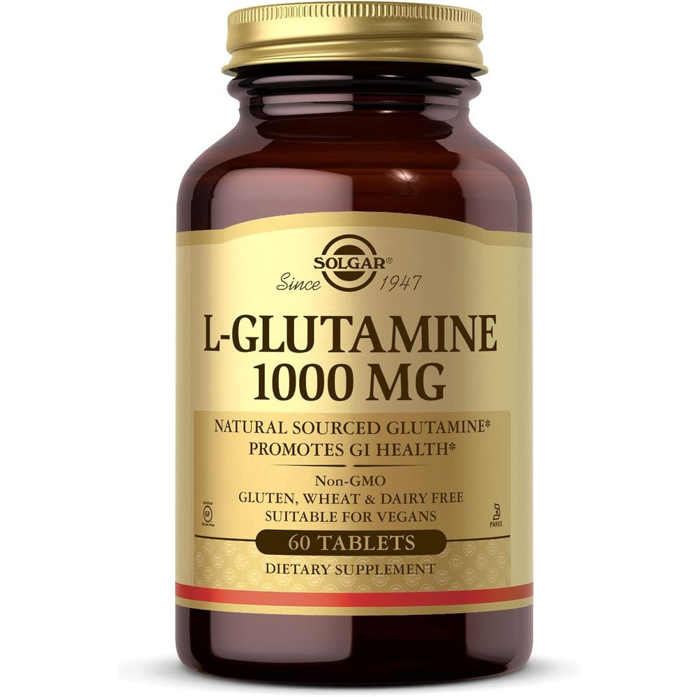 Solgar L-Glutamine 1000 mg 60 tablets for muscle and GI health