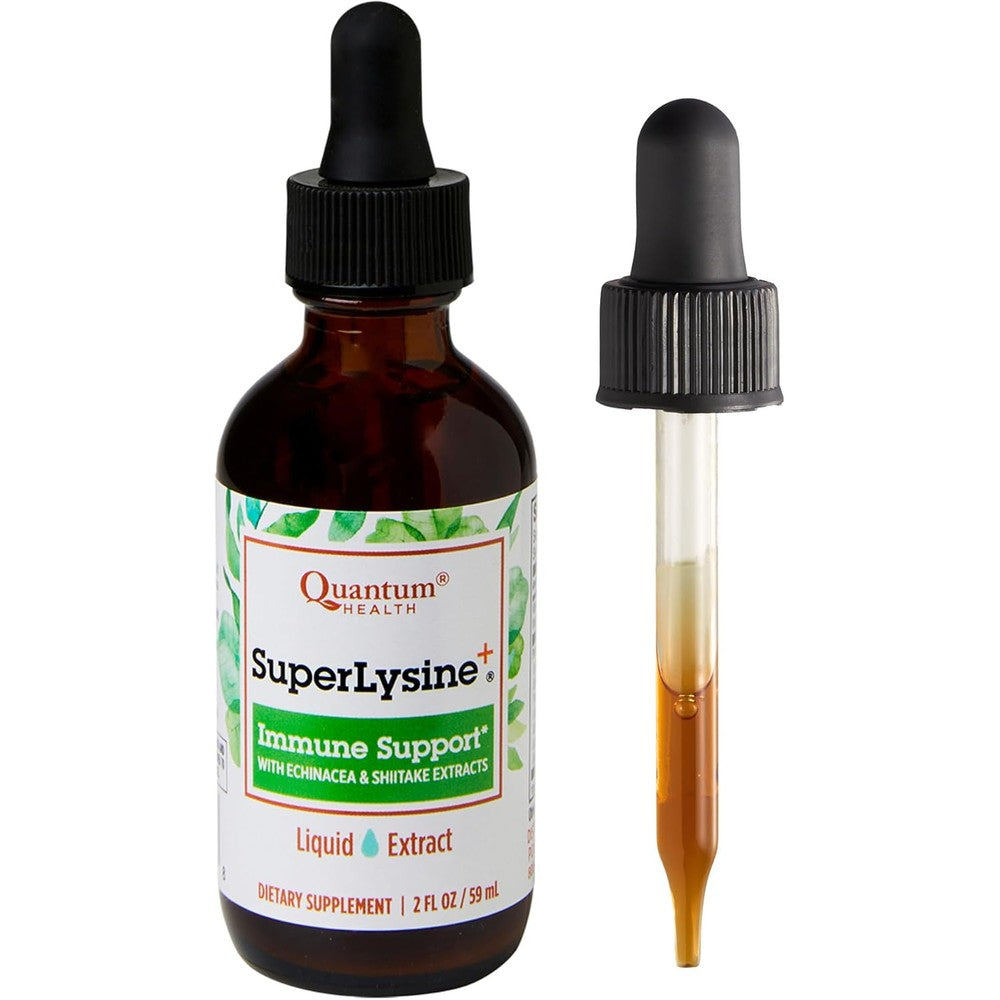 Quantum Health SuperLysine+ Immune Support|Liquid Extract Tincture for Easy Absorption|Formulated with Echinacea and Shitake Extracts|2 Ounce