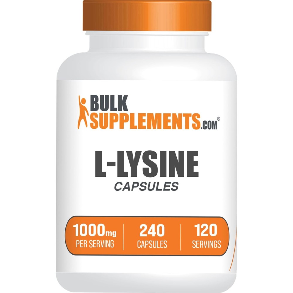 BulkSupplements.com L-Lysine HCl Capsules - Sports Nutrition Supplement, Lysine 1000mg - for Immune Support, Gluten Free, 2 Capsules per Serving, 240 Count (Pack of 1)