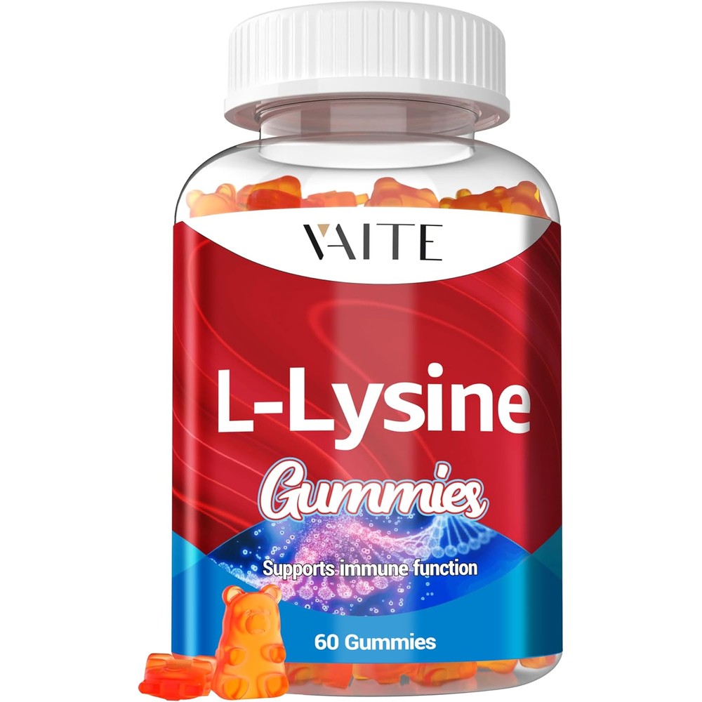 L-Lysine 1000mg Gummies - Supports Skin, Lip, Vegan, Gluten Free, Vitamins for Adults Tissue Health & Immune System, Chewables, Amino Acid Vitamin Supplement & Complex Supplements, Non-GMO