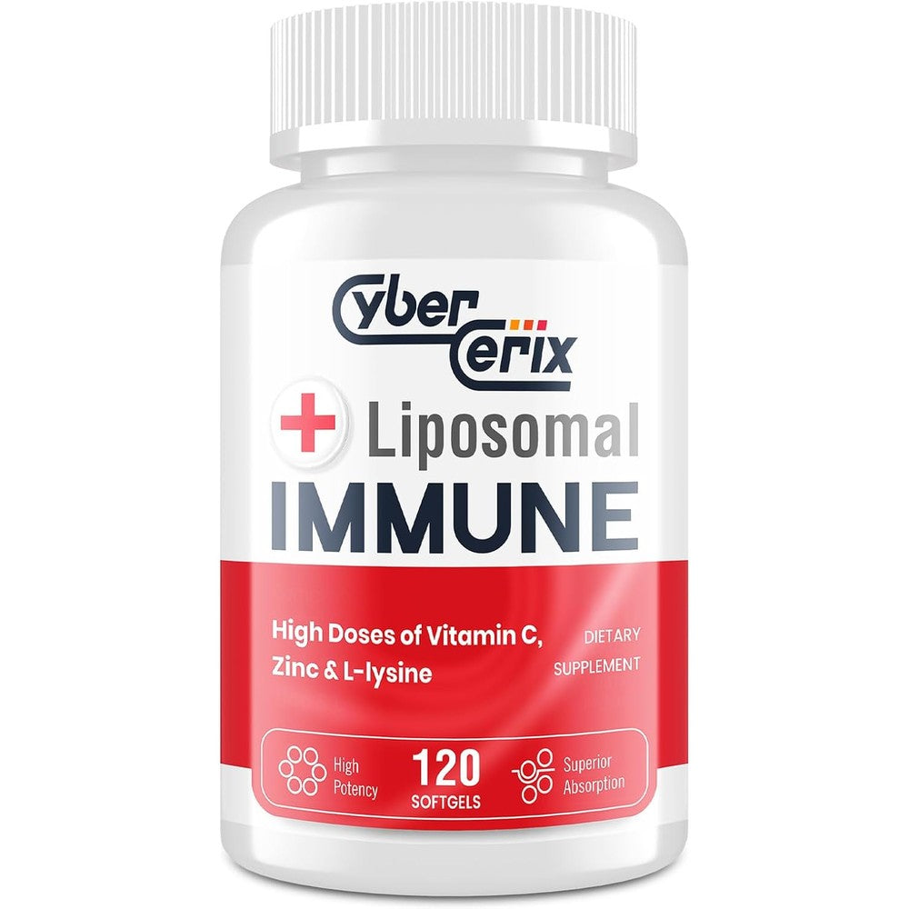 CyberCerix Advanced Liposomal Immune Supplement, Complex with L-Lysine 1,500mg, Vitamins, Minerals & Herbal Extracts, Comprehensive Daily Wellness Blend for Men & Women - 120 Capsules