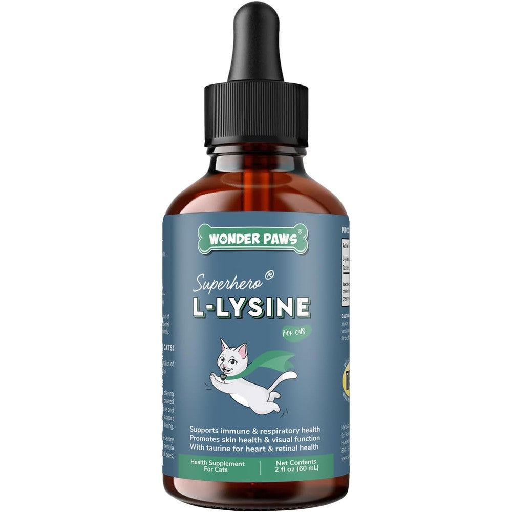 Premium L-Lysine Supplement for Cats – for Immune Support, Sneezing, Runny Nose, Watery Eyes & Nasal Health– 60ML Lysine for Feline Respiratory Support – Cat Lysine Drops with Taurine for Immunity