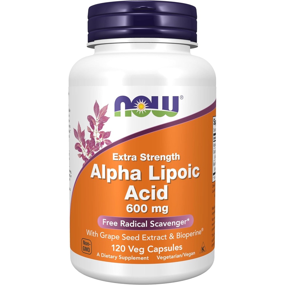 Now Foods Alpha Lipoic Acid 600mg front bottle view