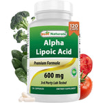 Best Naturals Alpha Lipoic Acid 600 mg bottle front view