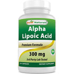 Best Naturals Alpha Lipoic Acid 300 mg front bottle view