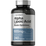Horbaach Alpha Lipoic Acid 600mg 240 capsules front bottle view for antioxidant support