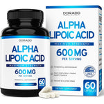 Dorado Nutrition Alpha Lipoic Acid 600mg front view bottle containing 60 vegan capsules