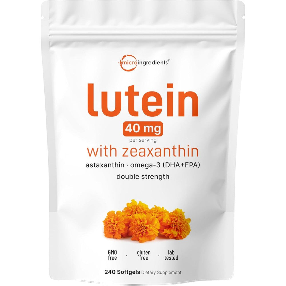 Micro Ingredients Lutein and Zeaxanthin 40mg pouch front view for eye health