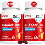 NEVISS Astaxanthin 24mg 150 softgels bottle front view for premium antioxidant support.
