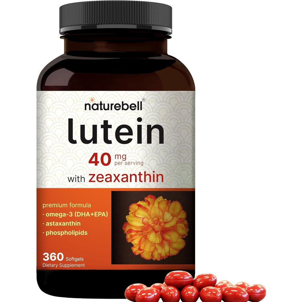 NatureBell Lutein 40mg and Zeaxanthin 1600mcg 360 softgels bottle front view eye supplement