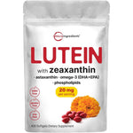 Micro Ingredients Lutein and Zeaxanthin 400 softgels bottle front view for premium eye health support
