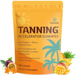 Pyralvexithon tanning gummies front view of sixty count packaging for sunless tanning supplement
