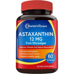 Doctor's Recipes Astaxanthin twelve milligrams sixty softgels front bottle view for antioxidant support