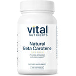 Vital Nutrients Natural Beta Carotene 25000 IU 90 softgels bottle front view for vision support