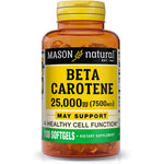 Mason Natural Vitamin A Beta Carotene 100 softgels bottle front view for vision support.