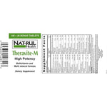 Nat-Rul Health Theravite M high potency multivitamin 130 tablets front view bottle packaging