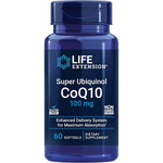 Life Extension Super Ubiquinol CoQ10 100 mg 60 softgels bottle front view for cardiovascular wellness