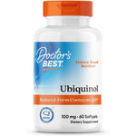 Doctor's Best Ubiquinol 100 Milligrams 60 Softgels front view bottle for heart health support