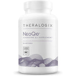Theralogix NeoQ10 Coenzyme Q10 supplement bottle front view showcasing ninety softgels for heart health and fertility support