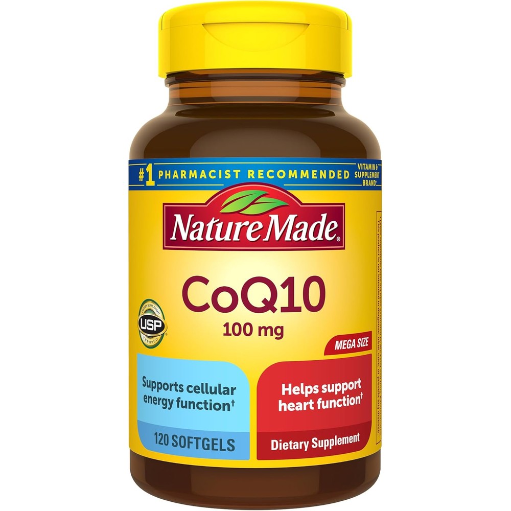 Nature Made CoQ10 100mg bottle front view for heart health support