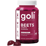 Goli Beets Cardio Gummies 60 count bottle front view showcasing mixed berry flavor details