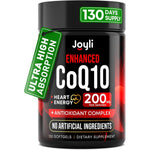JOYLI Nutrition High Absorption CoQ10 200mg softgels front bottle view dietary supplement