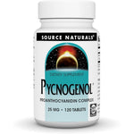 Source Naturals Pycnogenol 25 mg 120 tablets front bottle view for antioxidant support