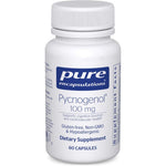 Pure Encapsulations Pycnogenol 100 mg 60 capsules front view bottle for vascular health supplement