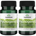Swanson Pycnogenol 50 mg 50 Capsules 2 Pack front view showing the supplement bottles.