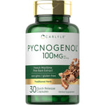 Carlyle Pycnogenol 100mg 30 capsules bottle front view for antioxidant support