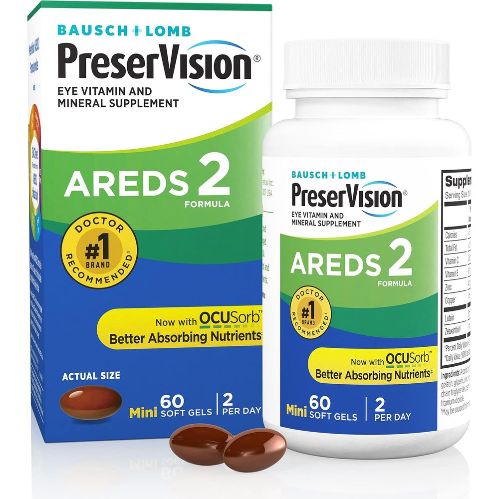 Bausch And Lomb PreserVision AREDS 2 eye vitamin bottle front view