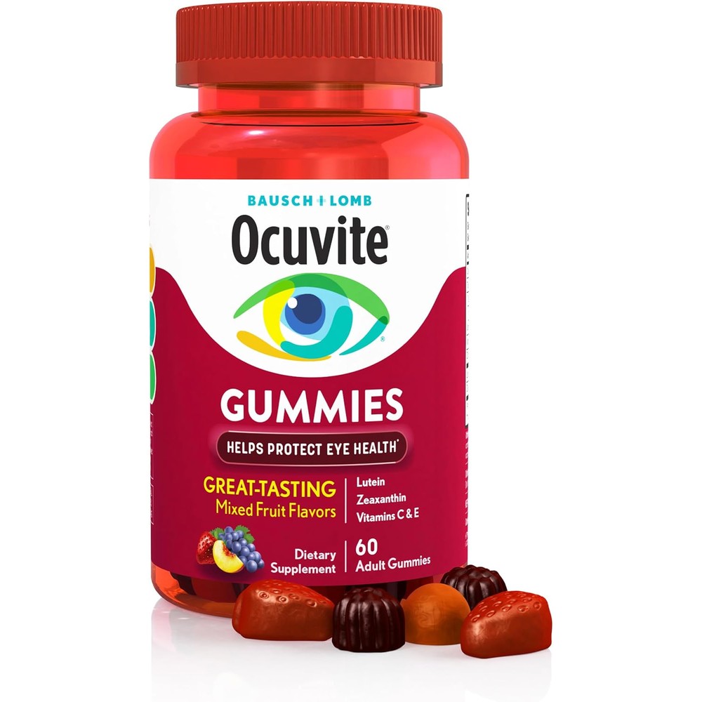 Ocuvite Eye Vitamin and Mineral Gummy Supplement front view bottle