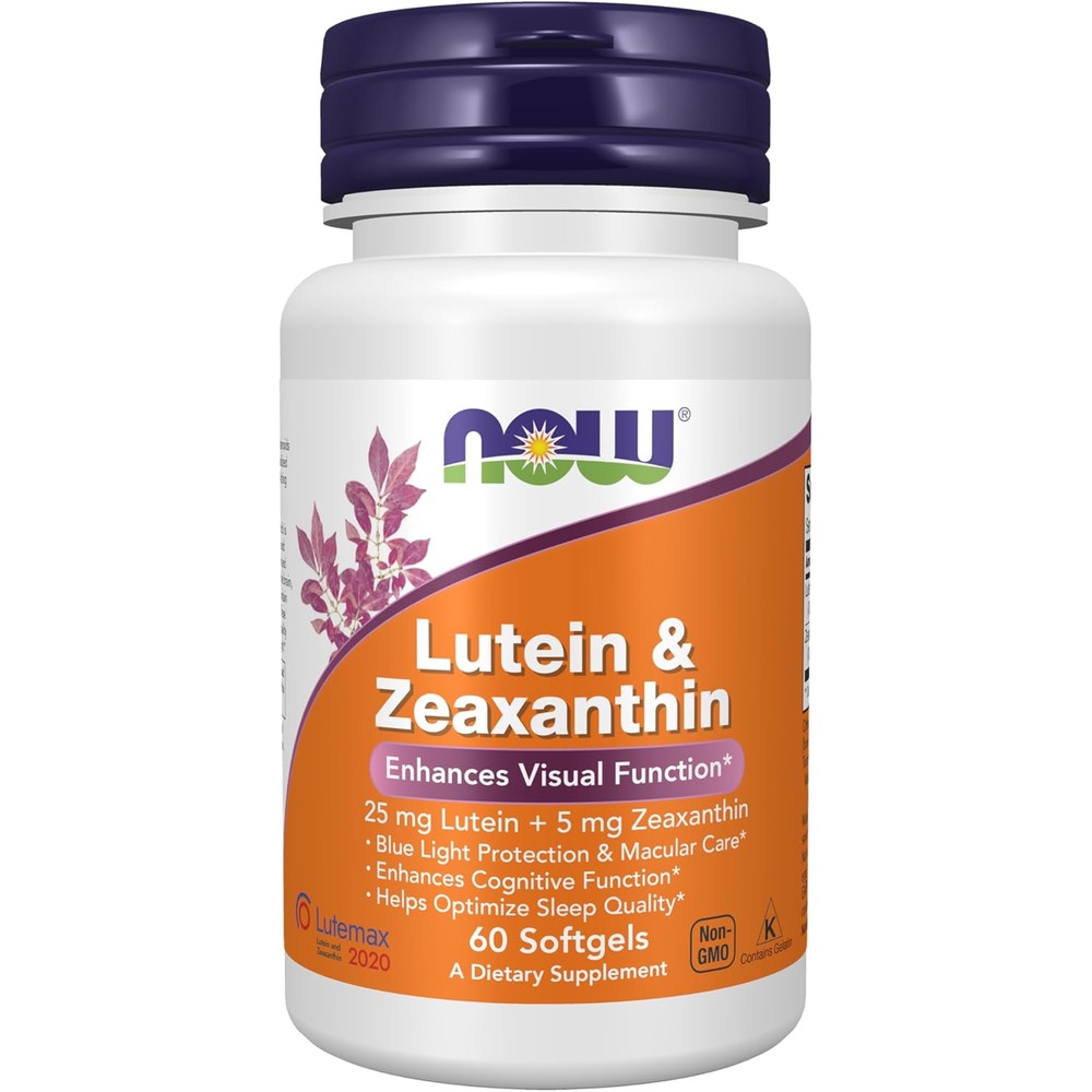 Now Foods Lutein and Zeaxanthin 60 softgels front bottle view