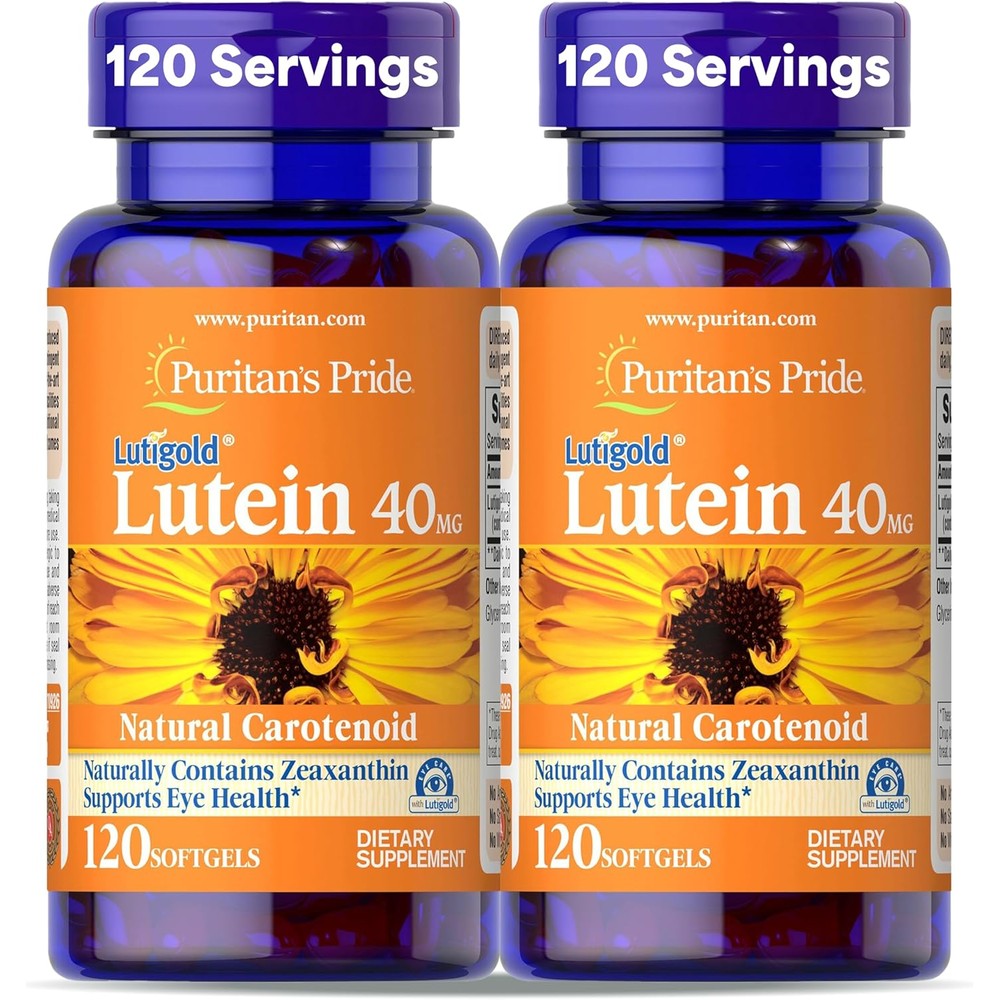 Puritan's Pride Lutigold Lutein 40mg with Zeaxanthin front view