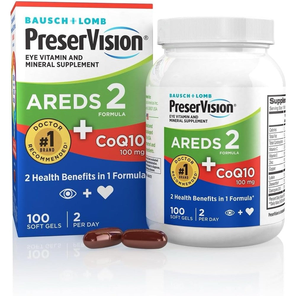 PreserVision AREDS 2 Eye Vitamins with CoQ10 bottle front view