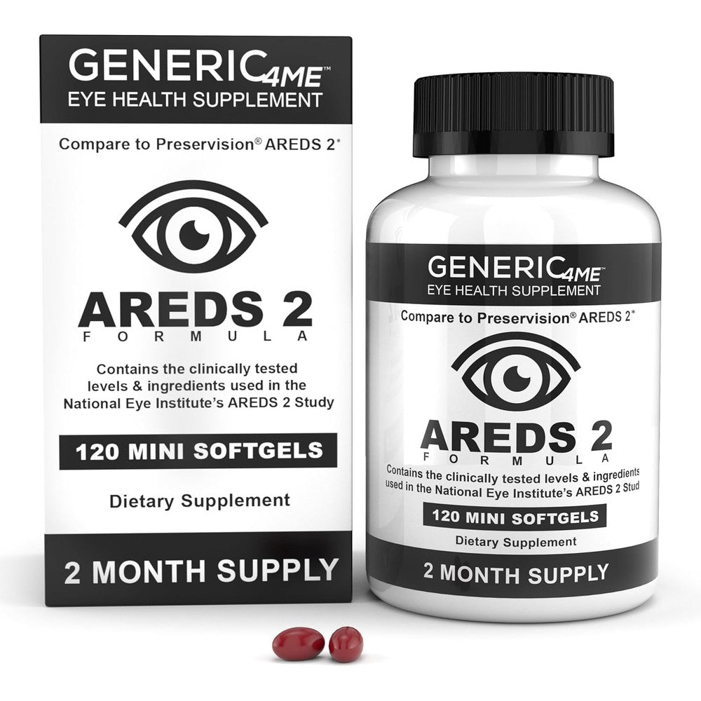 Generic4ME AREDS 2 eye health softgels front view bottle