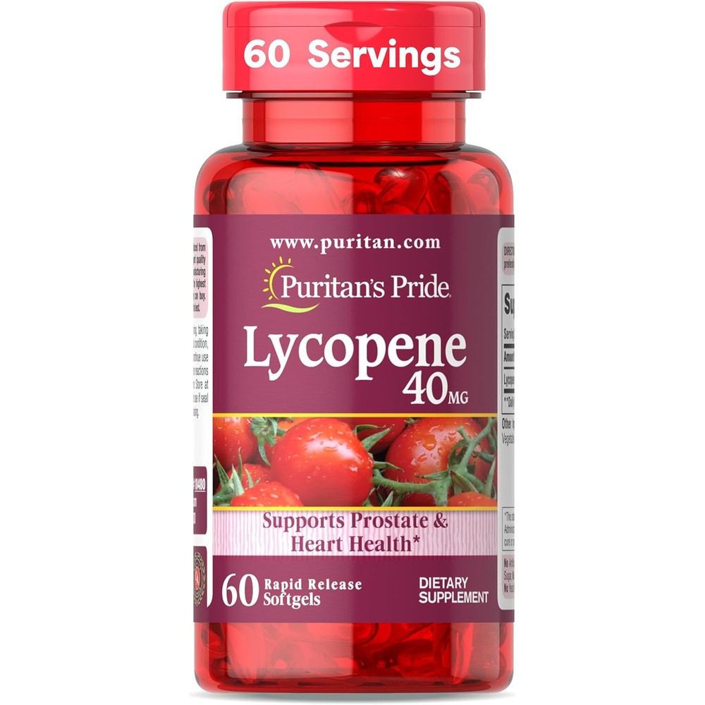 Puritans Pride Premium Lycopene forty milligram front view bottle for antioxidant protection