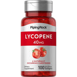 Piping Rock Lycopene 40mg 100 softgels front bottle view showing antioxidant supplement labels
