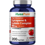 NusaPure Lycopene and Lutein Complex 60mg bottle front view premium imported antioxidant supplement
