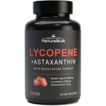 NATUREBULK Lycopene 100mg and Astaxanthin 5mg bottle front view for antioxidant skincare