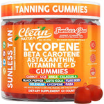 Sunless tanning gummies with beta carotene and lycopene for a natural golden glow.