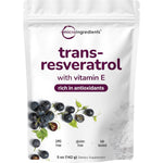 Micro Ingredients Pure Trans Resveratrol Powder with Vitamin E for antioxidant support