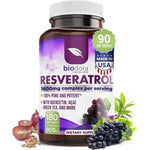 Biodora Resveratrol 1600mg bottle front view antioxidant supplement